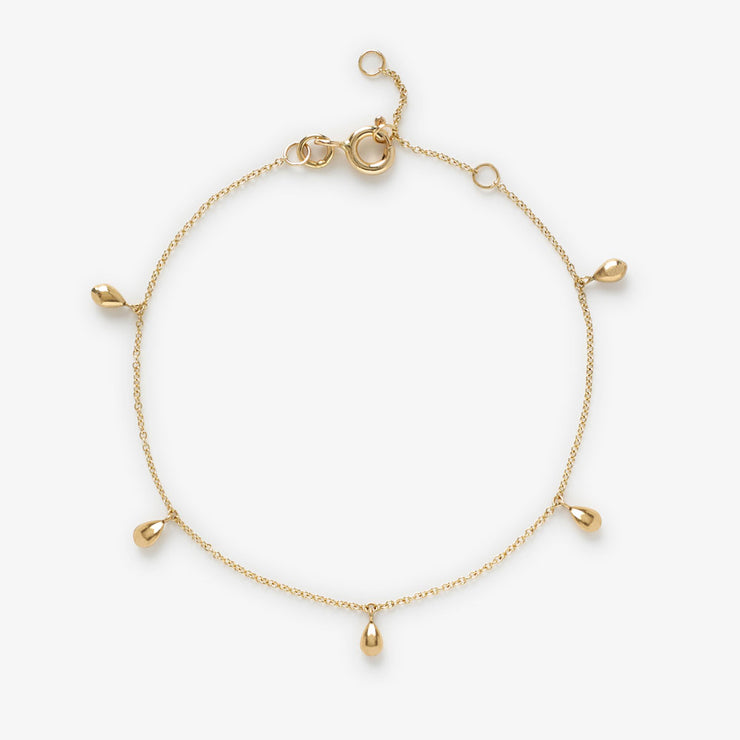 NUDE SHIMMER - 18ct gold, multi pear drop fine shimmer bracelet