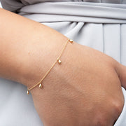 NUDE SHIMMER - 18ct gold, multi pear drop fine shimmer bracelet