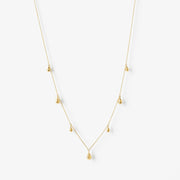 NUDE SHIMMER - 18ct gold, multi size pear drop fine shimmer necklace