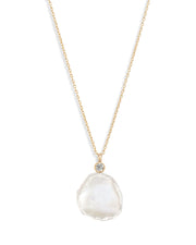 POPPY FINCH - 14CT GOLD, PETAL PEARL DIAMOND NECKLACE