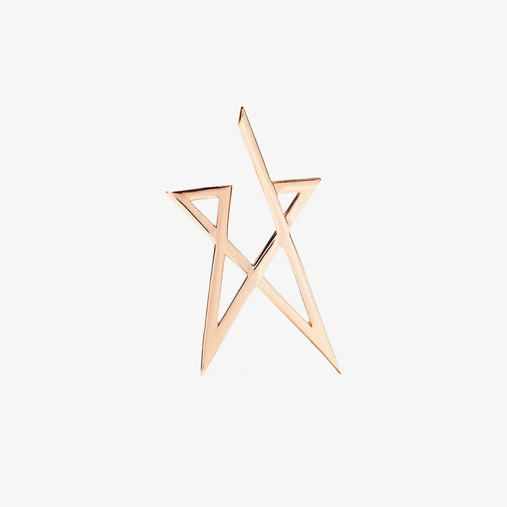 Kismet by Milka 14ct rose gold plain small struck doodle star earring