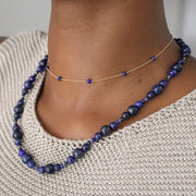 BOBA - 18ct gold, Lapis bead and chain necklace