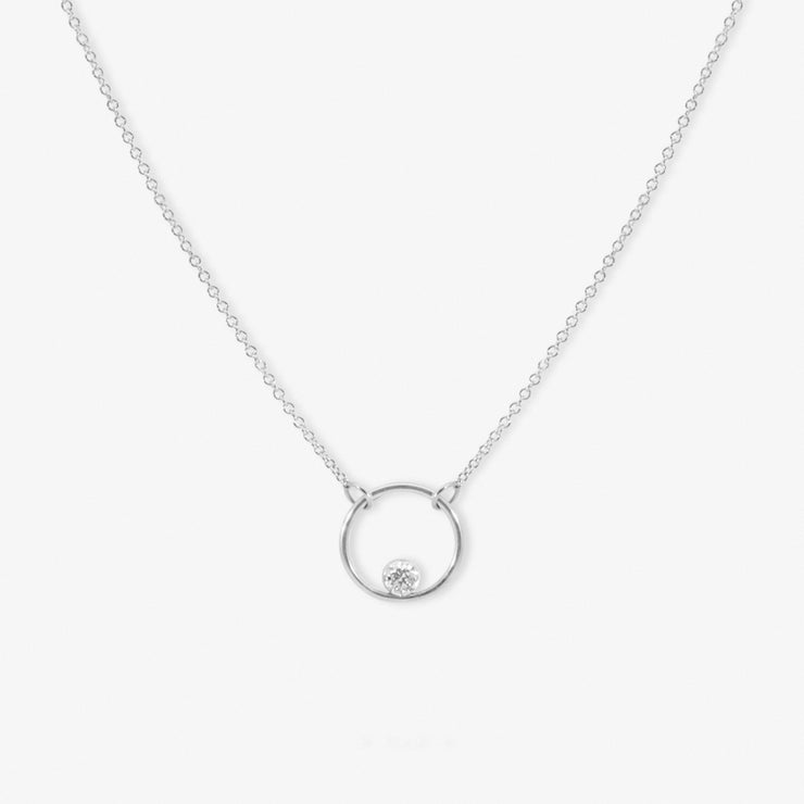 The Alkemistry 18ct white gold floating diamond eclipse necklace