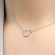 The Alkemistry 18ct white gold floating diamond eclipse necklace