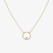 The Alkemistry 18ct yellow gold floating diamond eclipse necklace