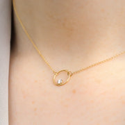 The Alkemistry 18ct yellow gold floating diamond eclipse necklace