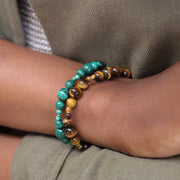 BOBA - 18ct gold, Tiger Eye bead bubble bracelet