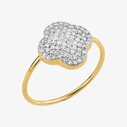 Morganne Bello 18ct yellow gold change clover diamond ring