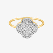 Morganne Bello 18ct yellow gold change clover diamond ring