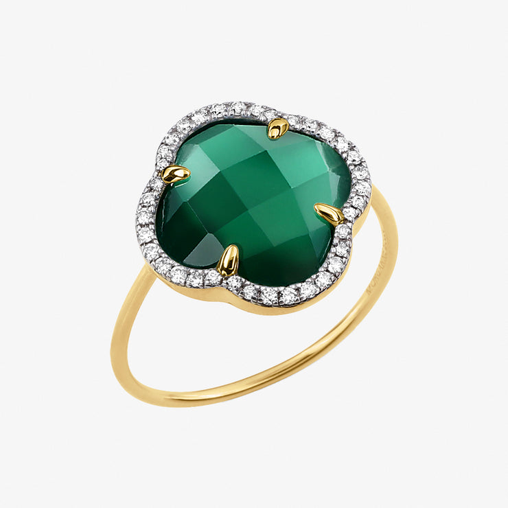Morganne Bello 18ct yellow gold Victoria green agate ring