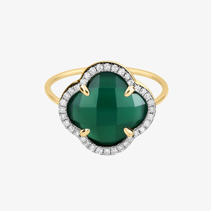Morganne Bello 18ct yellow gold Victoria green agate ring