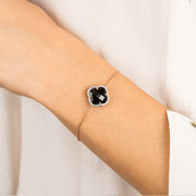 Morganne Bello 18ct rose gold Victoria diamond black onyx bracelet