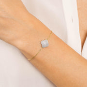 Morganne Bello 18ct yellow gold change clover diamond bracelet