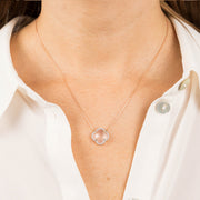 Morganne Bello 18ct yellow gold Victoria clover diamond pink necklace