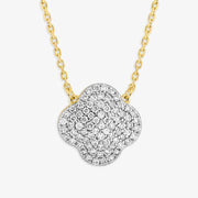 Morganne Bello 18ct yellow gold change clover diamond necklace