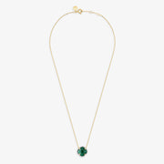Morganne Bello 18ct yellow gold diamond Victoria green agate necklace