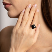 Morganne Bello 18ct rose gold Victoria clover black onyx ring