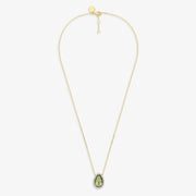 Morganne Bello 18ct yellow gold Alma pear olive quartz diamond necklace