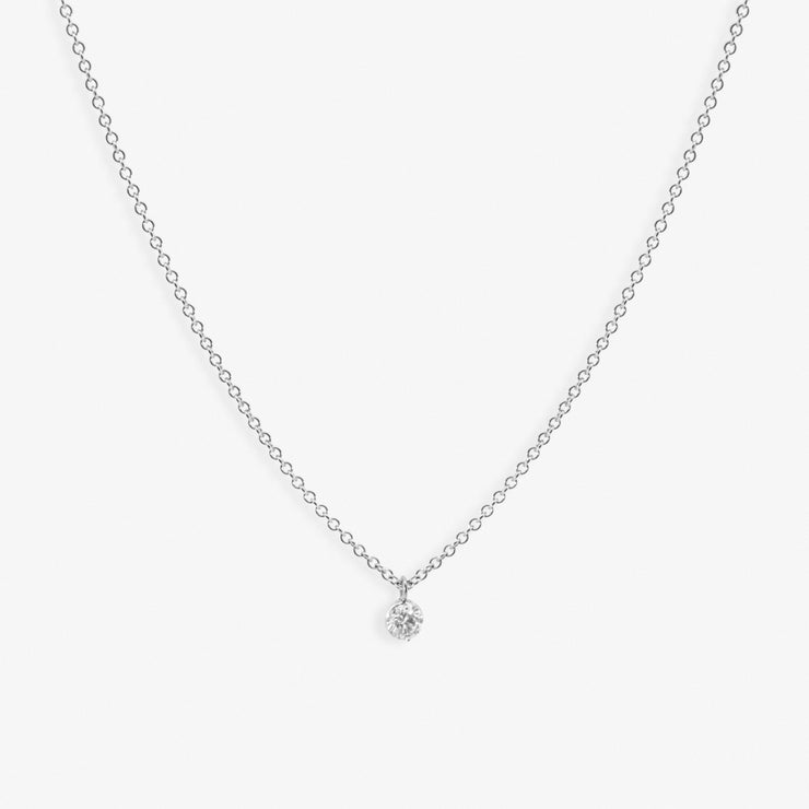 ARIA - 18ct gold, invisible setting 0.08ct drilled diamond necklace