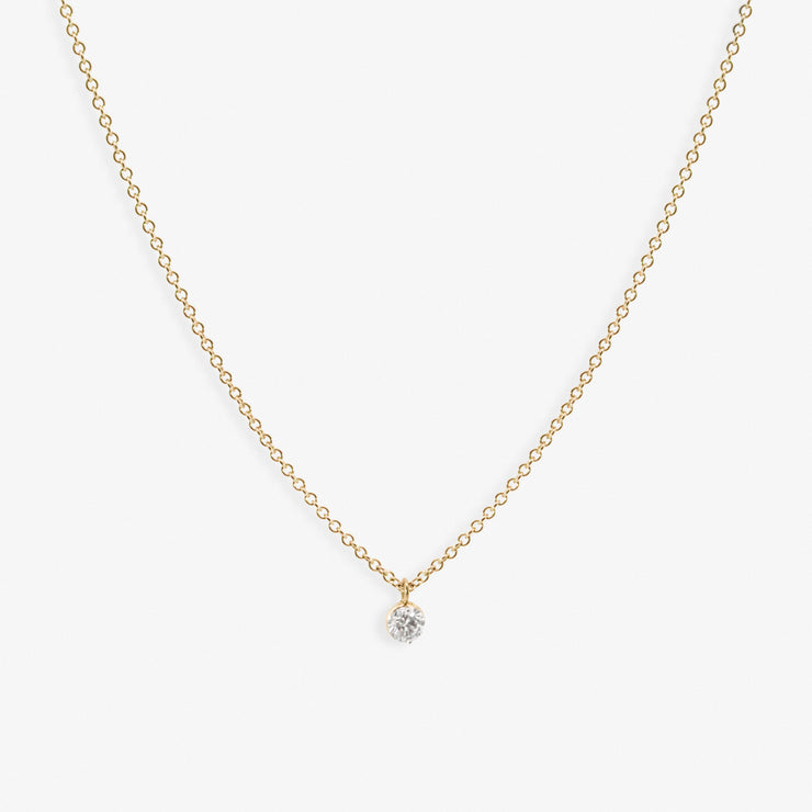 ARIA - 18ct gold, invisible setting 0.08ct drilled diamond necklace