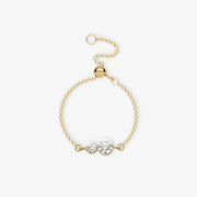 ARIA - 18ct gold, double diamond adjustable chain ring
