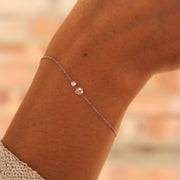 ARIA - 18ct gold, rose & brillant cut double diamond bracelet