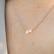 ARIA - 18ct gold, rose & brilliant cut diamond double necklace