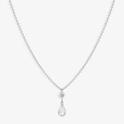 ARIA- 18CT GOLD, ROSE AND BRILLIANT CUT PEAR DROP PENDANT NECKLACE
