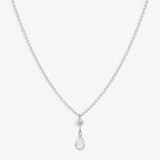 ARIA- 18CT GOLD, ROSE AND BRILLIANT CUT PEAR DROP PENDANT NECKLACE