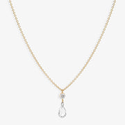 ARIA- 18CT GOLD, ROSE AND BRILLIANT CUT PEAR PENDANT NECKLACE