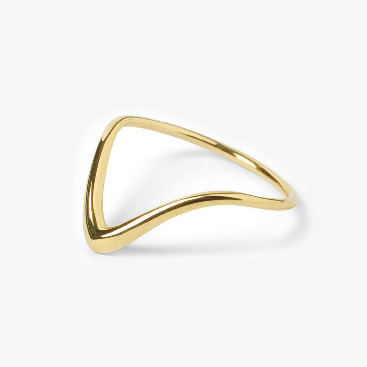 ARIA - 18ct gold, plain large wave ring