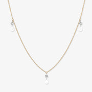 ARIA - 18ct gold, rose cut & brilliant cut diamond triple drop necklace