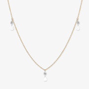 ARIA - 18ct gold, rose cut & brilliant cut diamond triple drop necklace