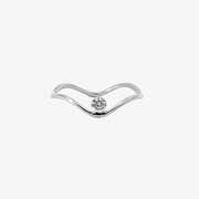 The Alkemistry 18ct white gold drilled wave ring