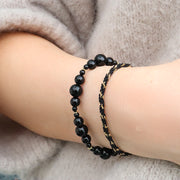 BOBA - 18ct gold, Black Onyx bead bubble bracelet