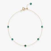 BOBA - 18ct gold, Malachite bead and chain anklet