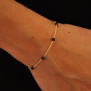 BOBA - 18ct gold, Black Onyx bead and chain bracelet