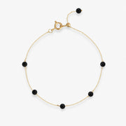 BOBA - 18ct gold, Black Onyx bead and chain bracelet