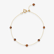 BOBA - 18ct gold, Tiger Eye bead and chain bracelet