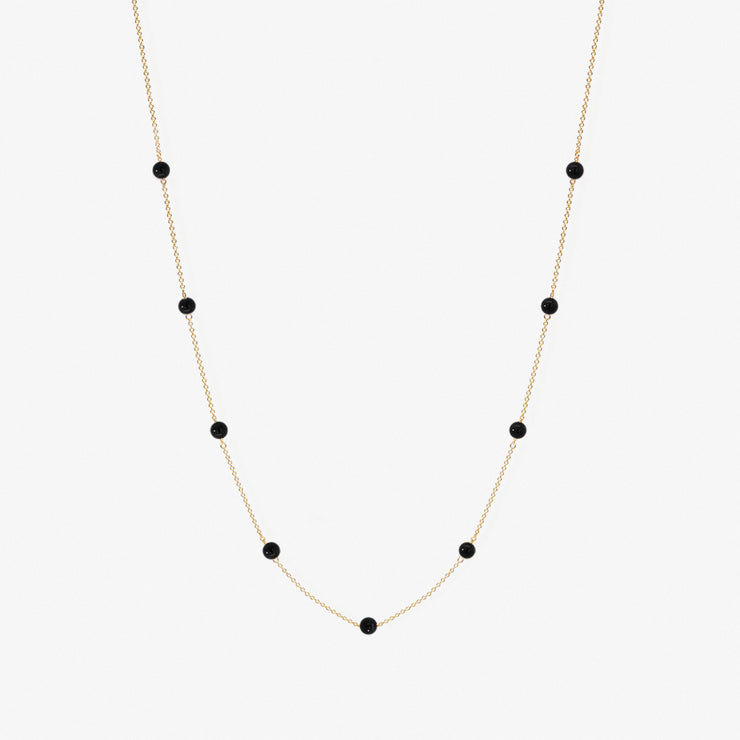 BOBA - 18ct gold, Black Onyx bead and chain necklace