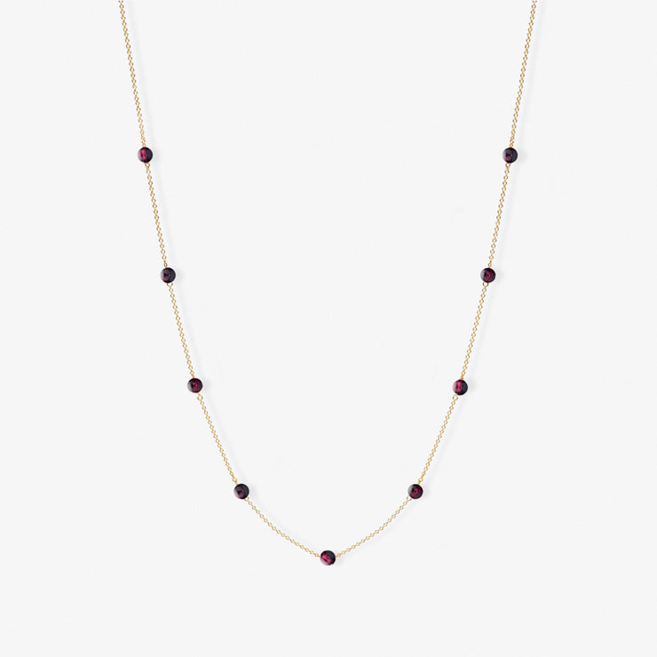 BOBA - 18ct gold, Garnet bead and chain necklace