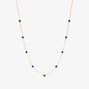 BOBA - 18ct gold, Lapis bead and chain necklace