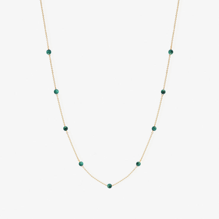 BOBA - 18ct gold, Malachite bead and chain necklace