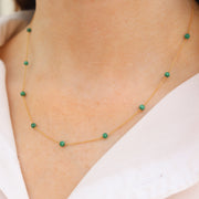 BOBA - 18ct gold, Malachite bead and chain necklace