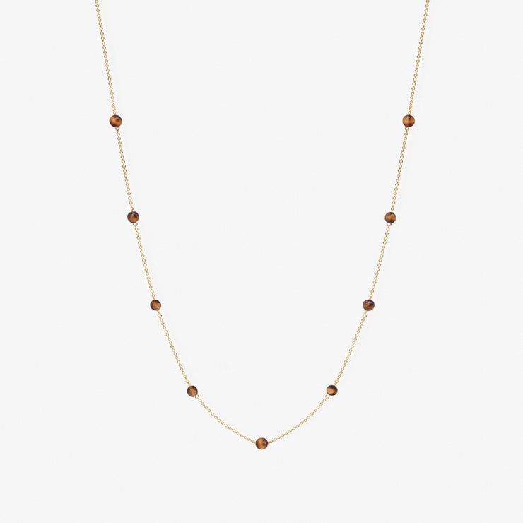 BOBA - 18ct gold, Tiger Eye bead and chain necklace