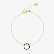 BLACK MAGIC - 18ct gold, pave black diamond circle bracelet