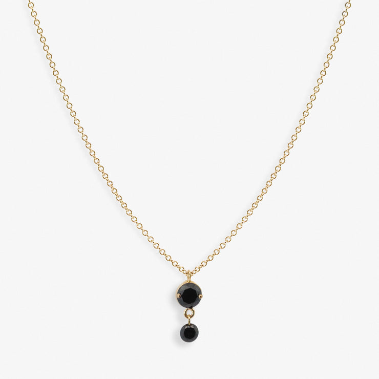 BLACK MAGIC- 18ct gold, double black diamond necklace