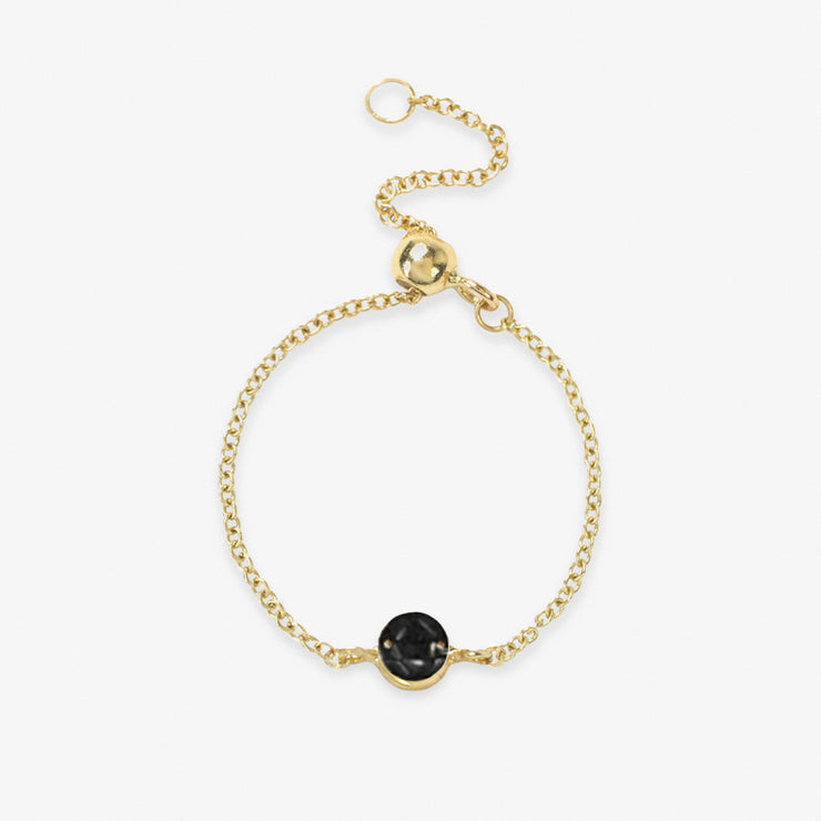 BLACK MAGIC - 18ct gold, 0.08ct black diamond adjustable chain ring