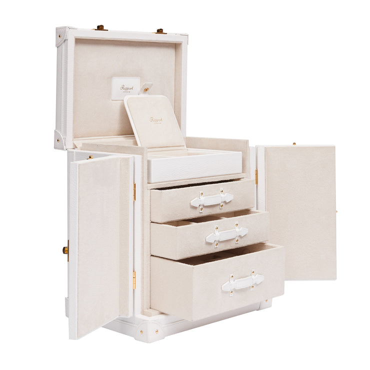 RAPPORT TUXEDO COLLECTION JEWELLERY TRUNK WHITE