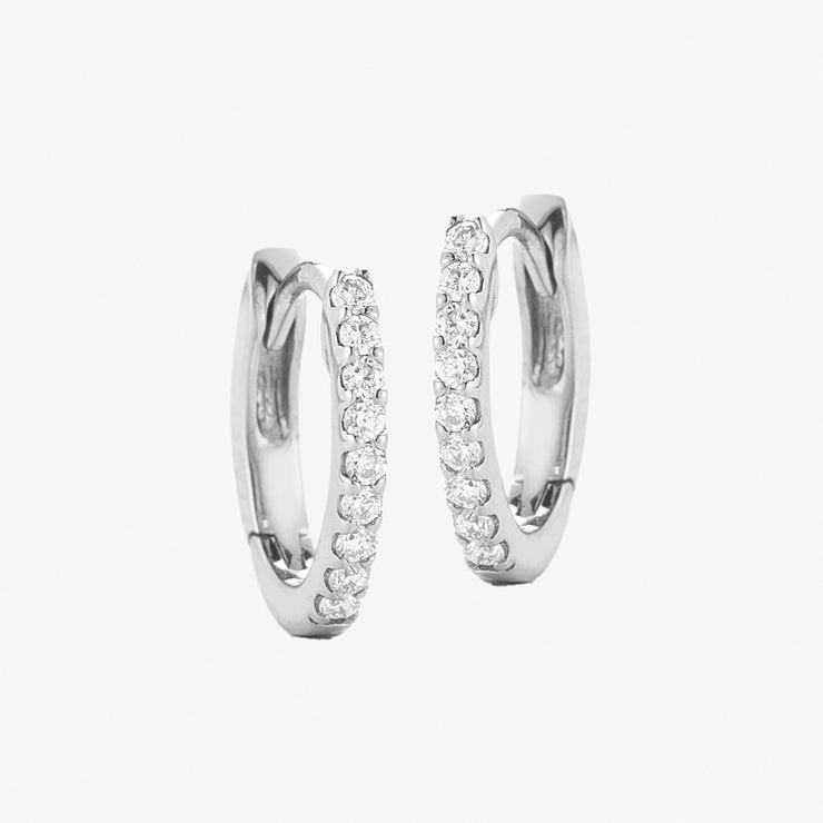 Dana Rebecca 14ct white gold and diamond huggie earrings (pair)